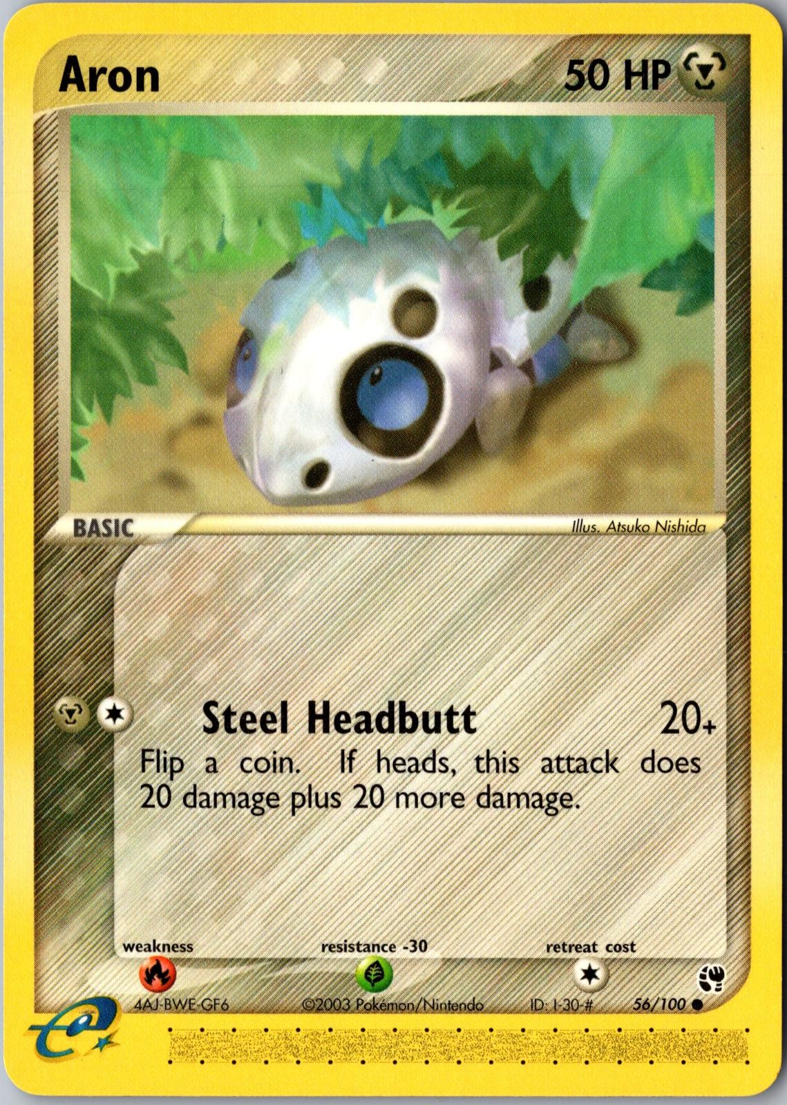 Aron 56/100 Common Sandstorm Pokemon Moderately Played