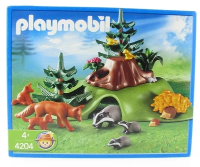 PLAYMOBIL 4204 Waldtiere Dachs Fuchs Igel Familie Baum Neu OVP MISB Wald Tiere - Bild 1 von 4