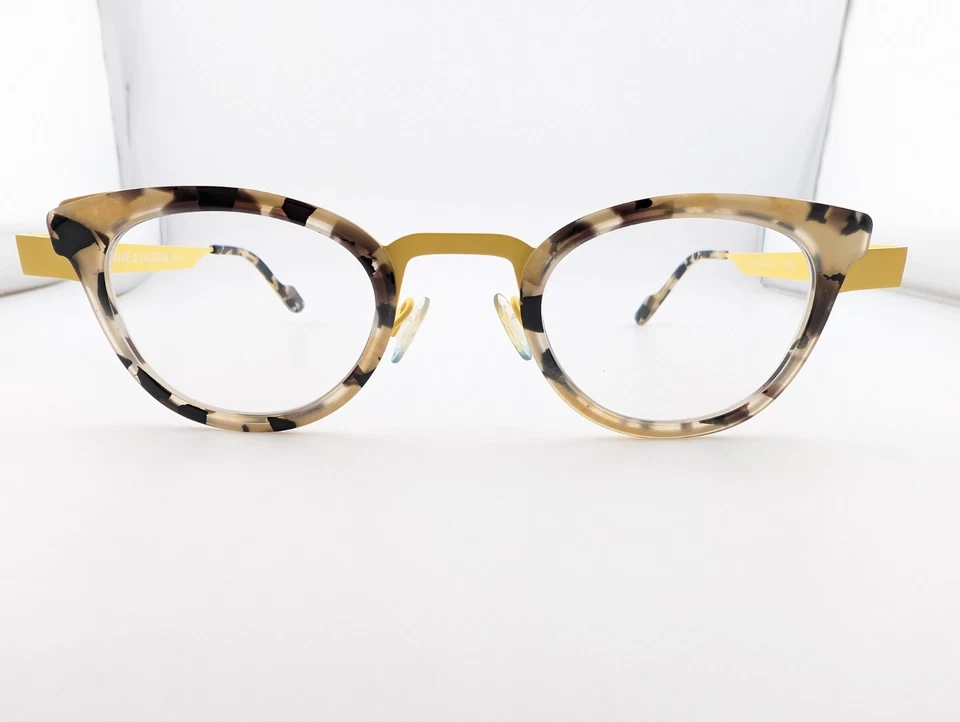Anne et Valentin Eyeglasses, Frames Only, Feist 9B04 Tortoise/Yellow, France - Image 2 of 4