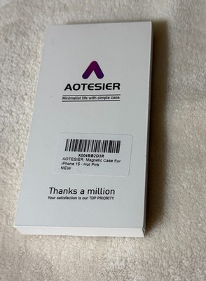 AOTESIER Magnetic Slim Back Case for iPhone 15~Hot Pink for Apple