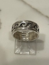 Vintage Navajo Sterling Silver Water Wave Band Ring Size 6.5