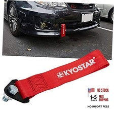 Universal Racing Tow Strap for Front or Rear Bumper Towing Hooks Red