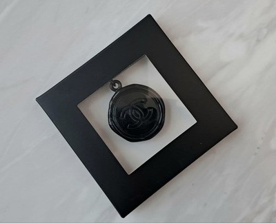 CHANEL VIP Novelty Gift Coco Mark Seal Bag Charm Key Chain Key Ring Black