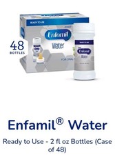 Enfamil Sterile Water 2 oz Bottle 48 Count Exp 8/1/2026 Nipple Ready