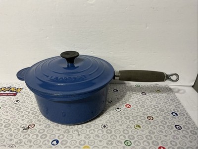 Le Creuset 2/34 QT Saucepan #20 Cast Iron Pot Blue W Phenolic Handle