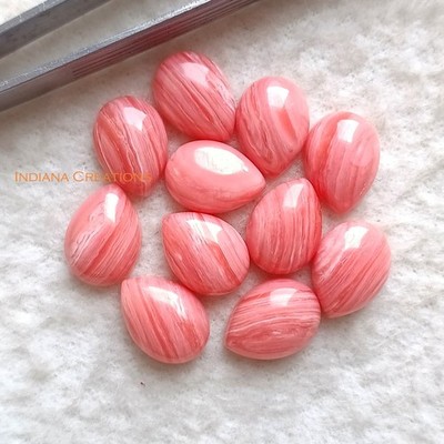 Synthetic Rhodocrosite Pear Cabochon 5x7mm To 20x25mm Loose Gemstone