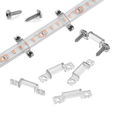 100 Pack LED Strip Light mounting Brackets Stripe Light Holder LED Tape Hook ...