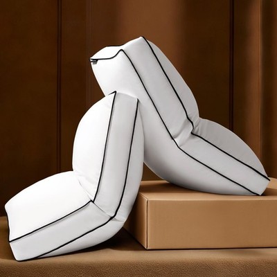Firm Goose Feather Down Pillow Queen Size Set of 2, Down Surrounded Hotel Collec