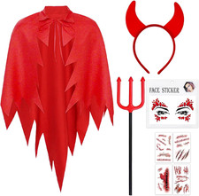 Faschingskostüme Damen, Teufel Vampir Kostüm Damen, Kostüm karneval Teufel Umhan