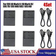 LC-E6EN Battery Charger For Canon LP-E6 EOS 7D 60D 6D 70D 5D2 Mark II III 4Set