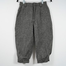 VTG Woolrich Cropped Knickers Charcoal Gray Wool Pants Talon Zipper Made in USA