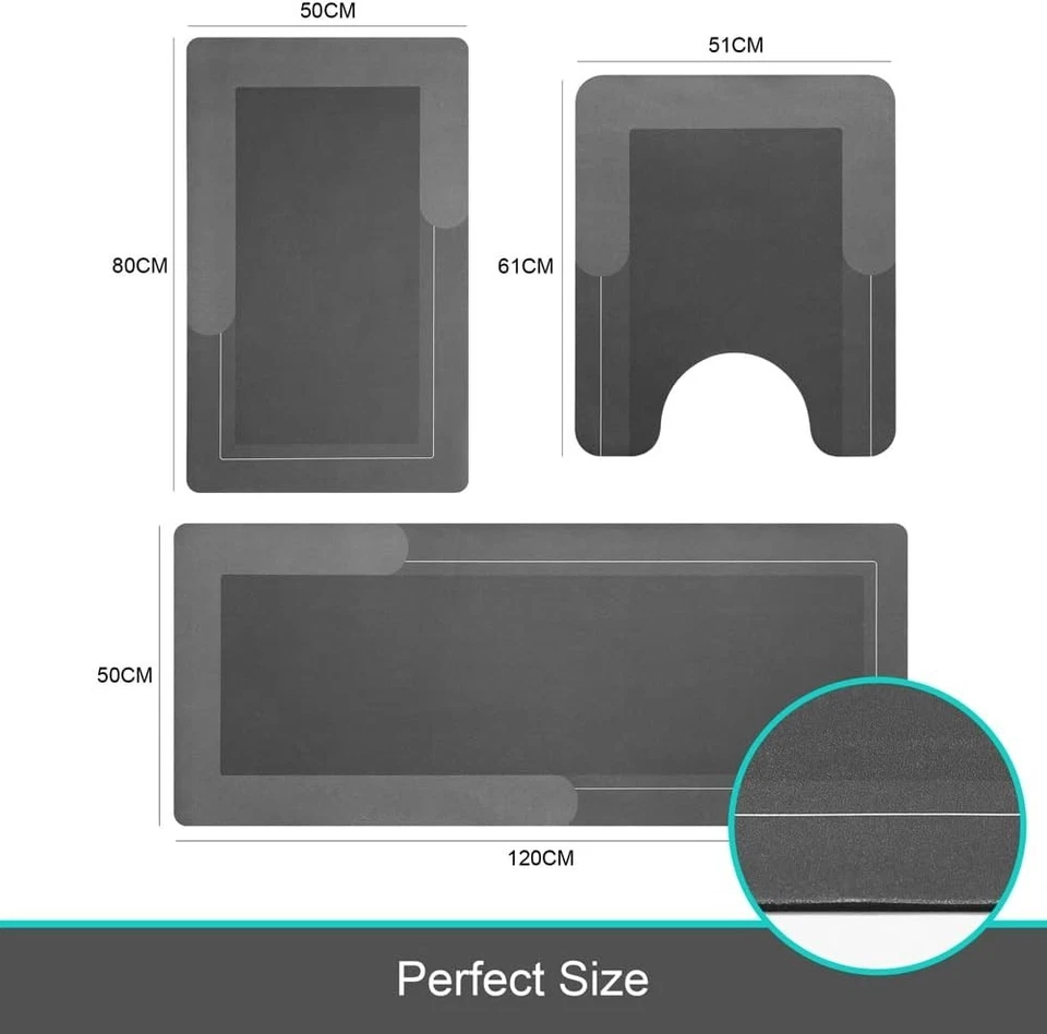 Набор быстросохнущих нескользящих ковров для ванной - Изображение 4 из 4