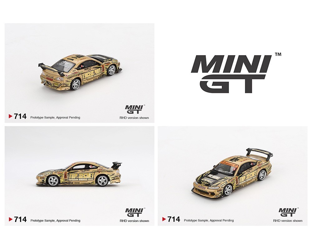 Mini GT 1:64 Nissan Silvia (S15) Top Secret D1GP Gold