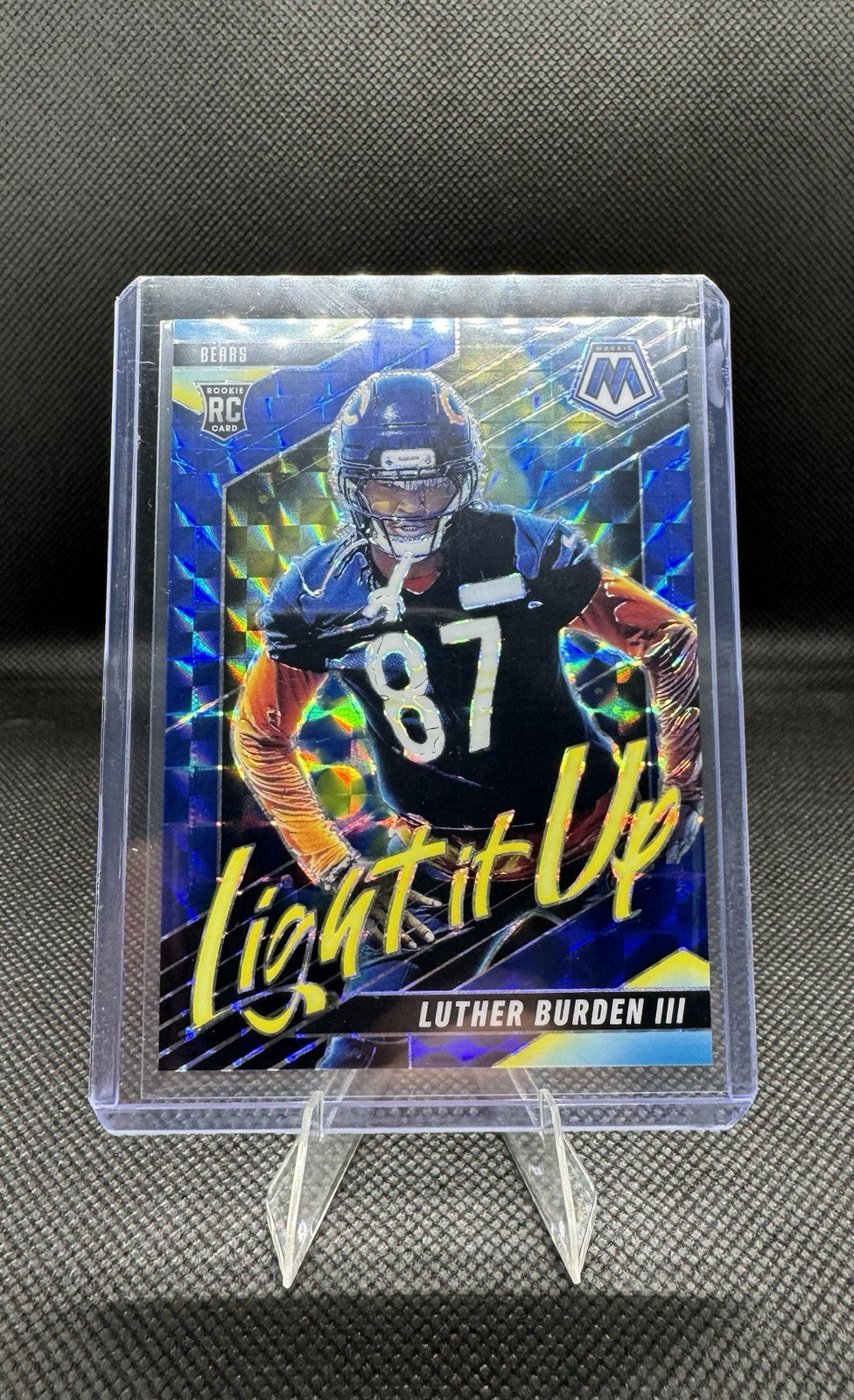 2025 Mosaic Luther Burden III Light It Up Blue Mosaic Prizm 86/99 RC #23 Bears