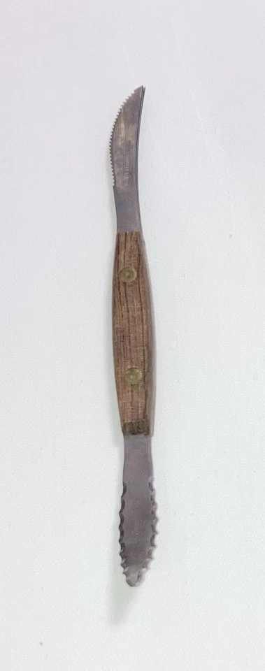 Cuchillo Norpro de acero inoxidable de doble hoja para pomelo cítricos - mango de madera Foto 3 de 3