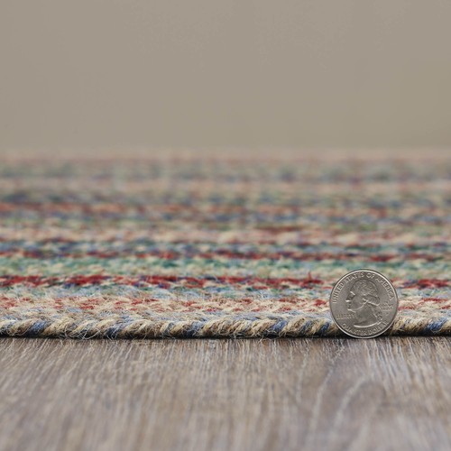Farmhouse 20"x30" Accent Rug Green Multi Braided Textured Floor Decor VHC Brands - 第 8/8 張圖片