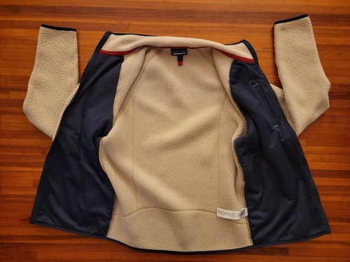 Patagonia Jacket Mens Medium M Beige Retro Pile Fleece Full Zip SWEATER JACKET - Picture 3 of 15
