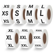 Size Stickers for Clothing, 3500 Pcs, 1 inch Round Self Adhesive Clothing Siz...
