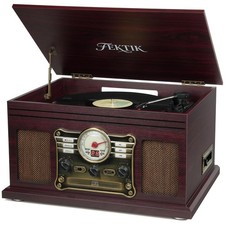 Vintage Bluetooth Record Player 10-in-1 with Speakers