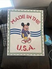 Vintage 1986 Mickey Mouse Poster Made in USA Disney Wall Art Retro 80s Americana