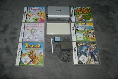 Nintendo DS Lite Handheld Konsole weiß mit 7 Spielen + Ladekabel