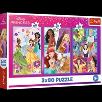 Puzzle Trefl 3X80 Teile Prinzessinnen Disney