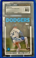 Los Ángeles Dodgers Topps # 630 Fernando Valenzuela CGC JSA Authentic Autograph