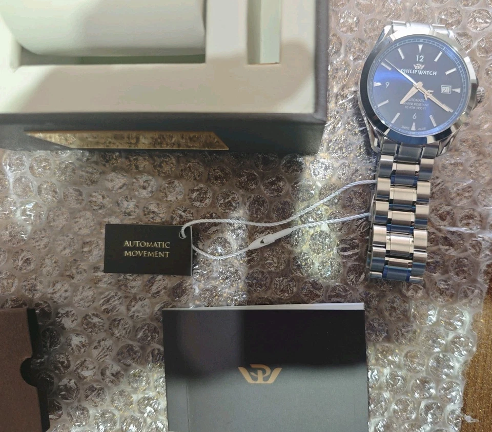 Orologio Philip Watch Blaze Automatico r8223165004 uomo acciaio 41 mm Blu Nuovo - Immagine 3 di 4