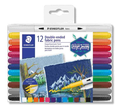 STAEDTLER Schreib- und Zeichbedarf 3190 Doppelfasermaler Textil, 12er Set | 2023