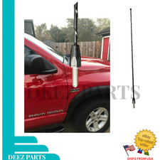 21 Black Metal Antenna Mast Power Radio For Dodge Ram 2009-2027