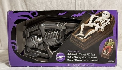 Wilton Heavy Duty Non Stick 3D Skeleton In A Casket Coffin Aluminum Cake Pan