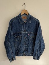 Levi's 70507-0218 VTG Rare Dark Wash Denim Button Up Trucker Jacket Mens Medium
