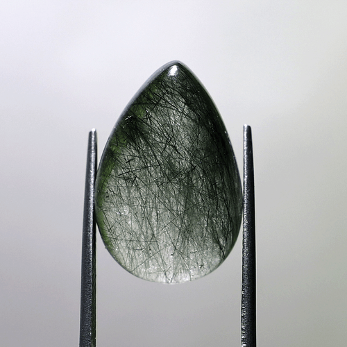 Forest Needles~ 5 PC Natural Green Rutile Quartz 17mm-20mm Cabochon Gemstone Lot - Picture 4 of 13