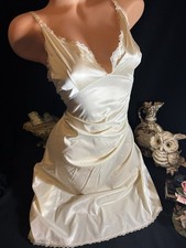 Vtg Satin Soft SHiny Office Gal Full Dress Slip NIghtie Nightgown