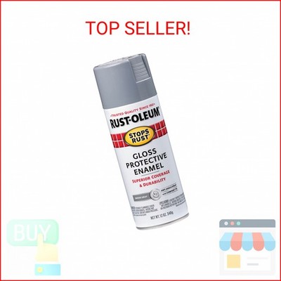 Rust-Oleum 7786830 Stops Rust Spray Paint, 12 oz, Gloss Smoke Gray
