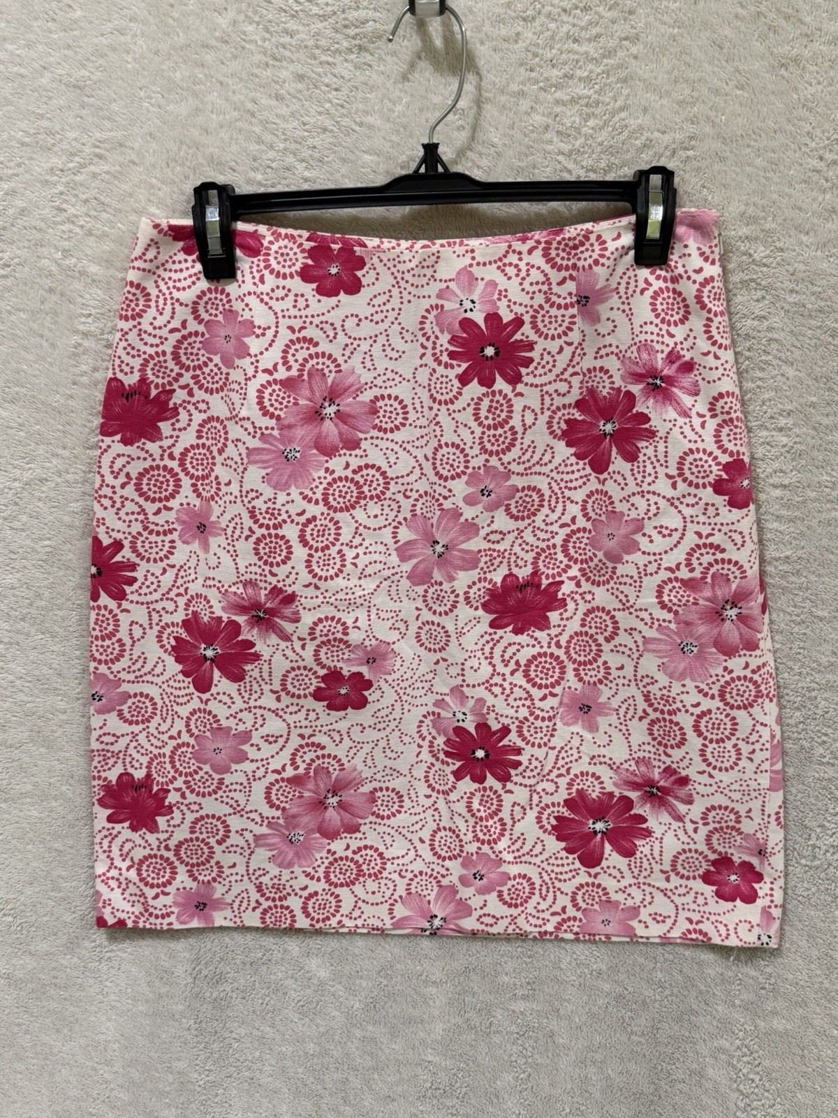 Ann Taylor Skirt Size 6 Floral Print Straight Pencil Career Pink White