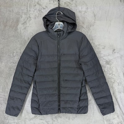 FIGS Technical Performance Outerwear Black Puffer Jacket Detachable Hood Small