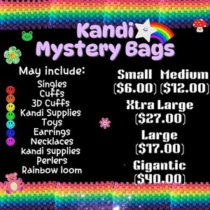 Handmade Kandi Mystery Bag, Singles Cuffs 3D Cuffs Supplies Toys Jewelry Perlers
