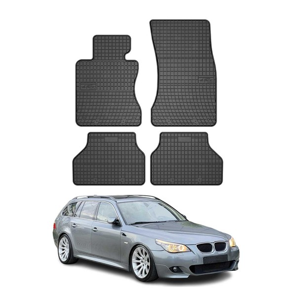 Omac Gummi FußMatten FüR BMW 5Er E60 E61 Limo Touring 2003-2010 Schwarz 4X-image