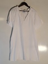 Old Navy Dress Womens Medium White 100% Cotton Machine Washable Short Sleeve