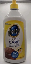 Pledge Floor Care Squirt & Mop Lemon Scent Hardwood Cleaner 27 oz FULL BOTTLE 
