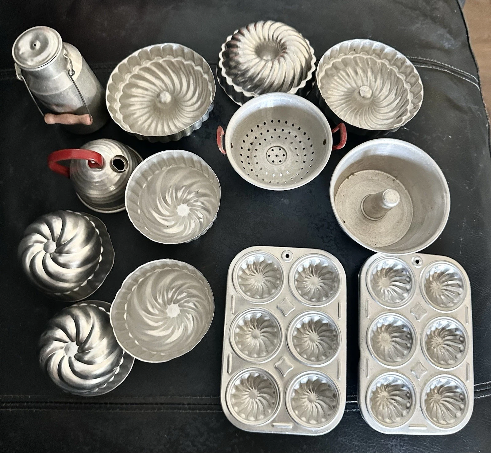 Vintage Children Play Aluminum Baking Pans Bundt Muffins Pans Lot Of 13