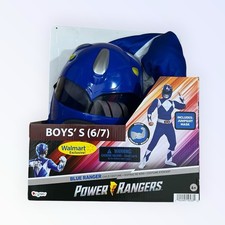 Mighty Morphin Power Rangers Muscle Costume 6/7 BLUE RANGER Jumpsuit  Mask New