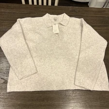 Women's Cozy Knit Polo-A NEW DAY Sz XL Soft Warm Sweater Oatmeal Color NWT
