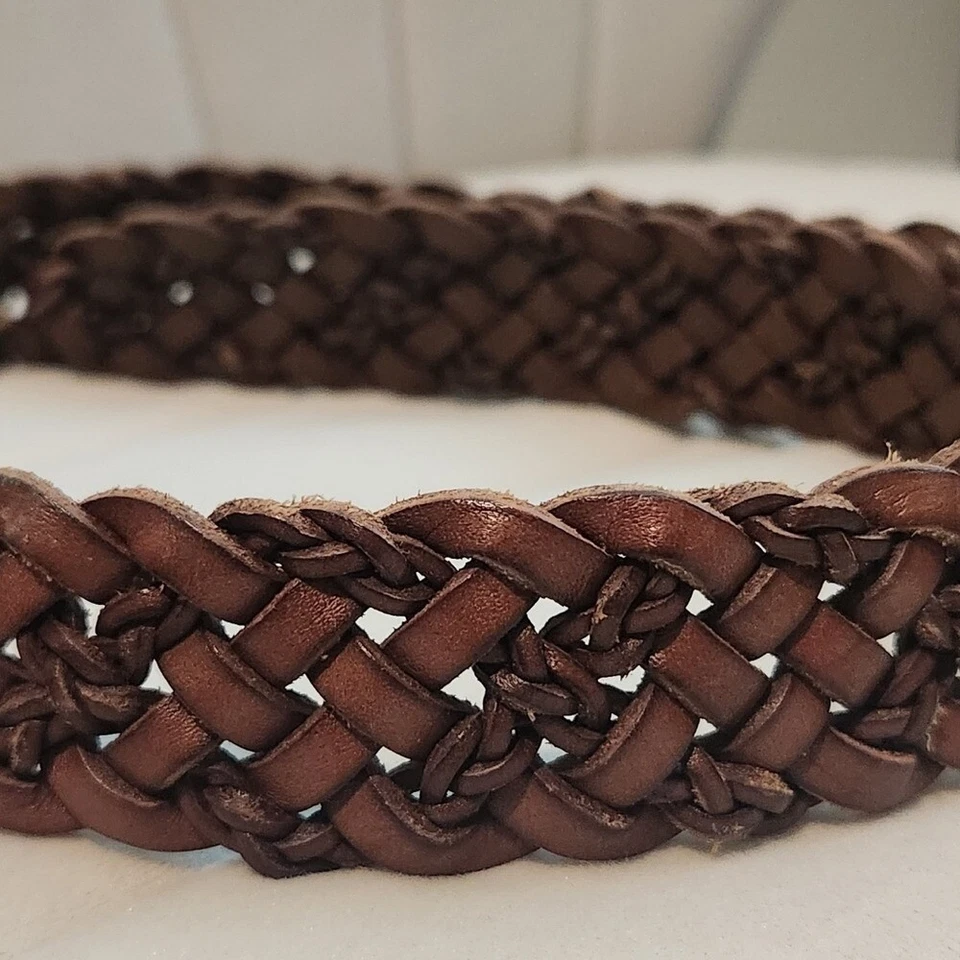 Ralph Lauren Cinturón Cuero Trenzado Pequeño 26 Latón Hebilla Mujer Niño Clásico Foto 4 de 4