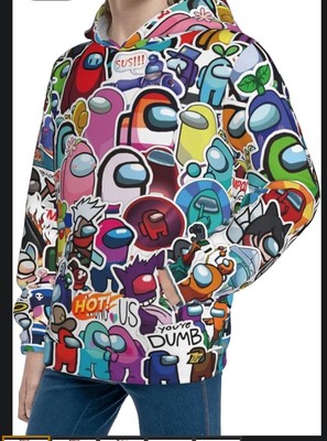 Cartoon 3D Digital Print Unisex Pullover Hoodie Sweatshirt Size S