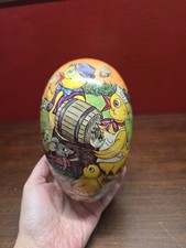 German paper mache Easter egg candy container Vintage 60's