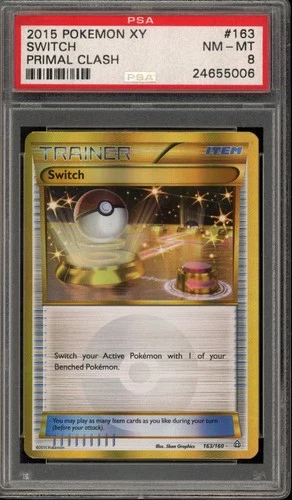 Pokemon Switch XY Primal Clash Holo Secret Rare #163 PSA 8