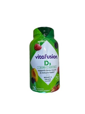vitafusion Vitamin D3 Gummies 150 Count Berry & Peach Bone Muscle Immune Health