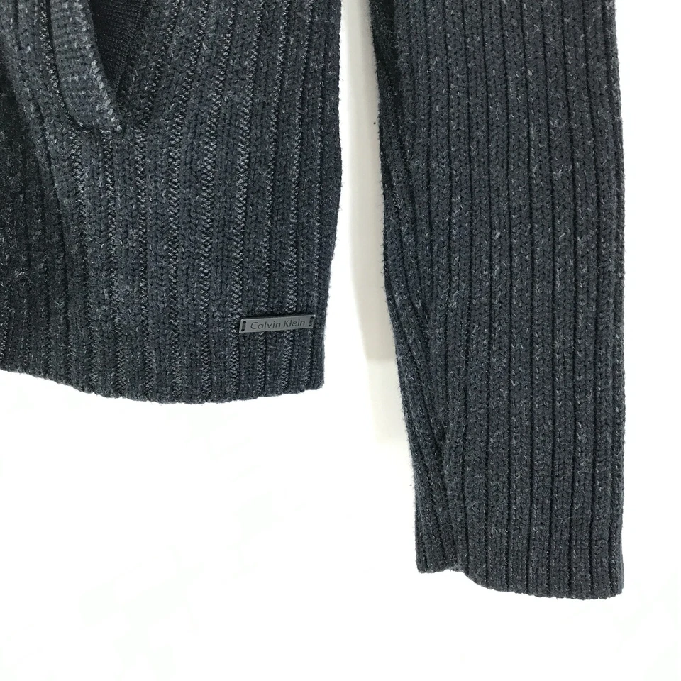 Suéter Calvin Klein Cremallera Completa Cuello Simulado Para Hombre Grande Acanalado Tejido Bolsillos Informal Foto 2 de 4